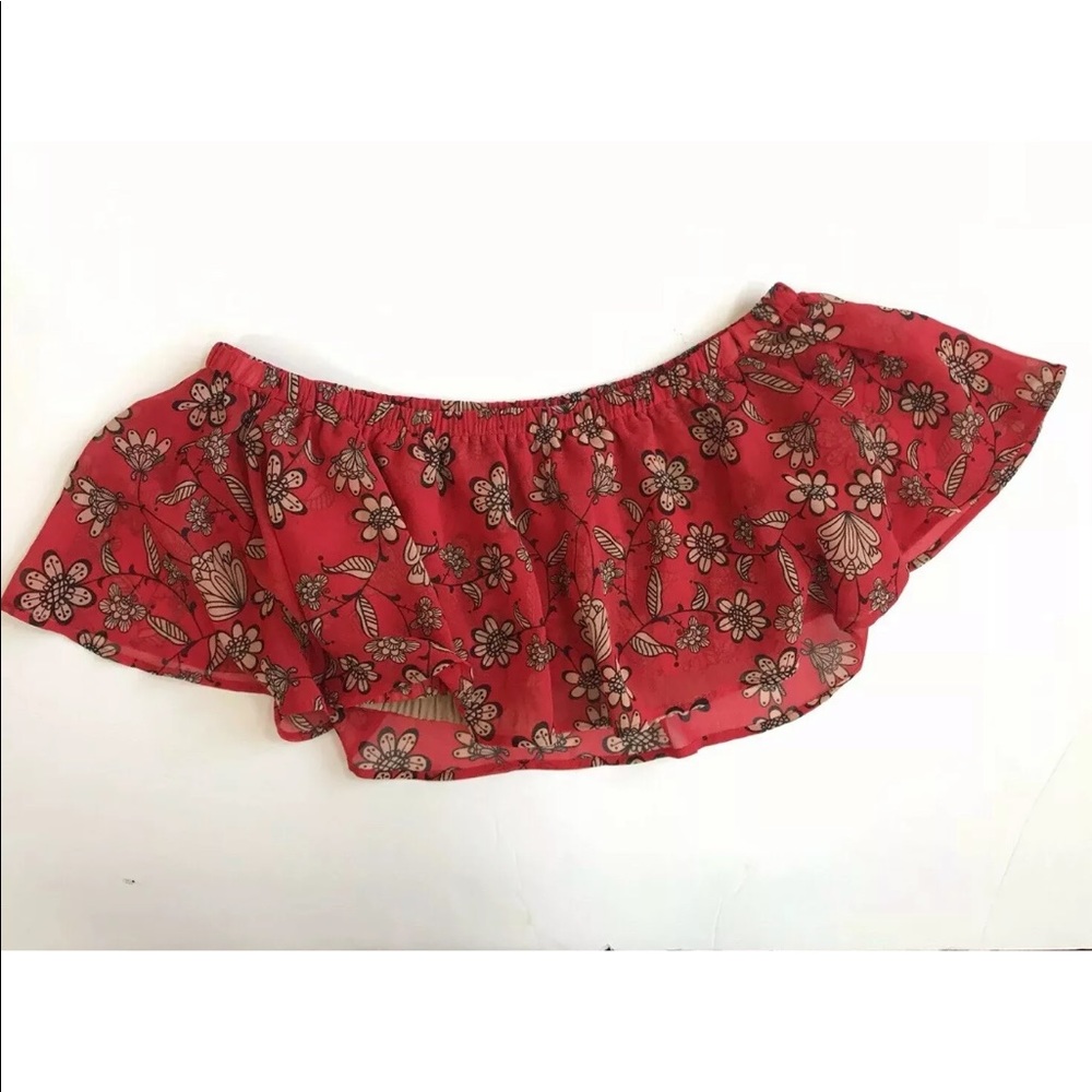 For love & lemons pia crop top floral Ruffle - Picture 4 of 8